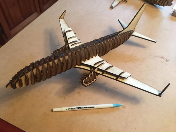 Laser Cut Airplane 3D Wooden Puzzle
