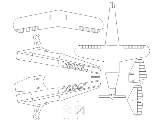 Laser Cut Biplane Aircraft Toy Kit