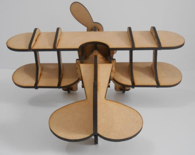 Laser Cut Biplane Model Aircraft Toy 3D Puzzle