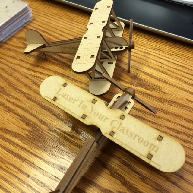 Laser Cut Miniature Biplane Wood Model