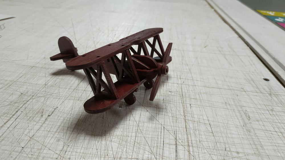Laser Cut Miniature Biplane Wood Model