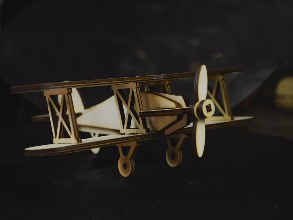 Laser Cut Toy Airplane 3D Wood Model