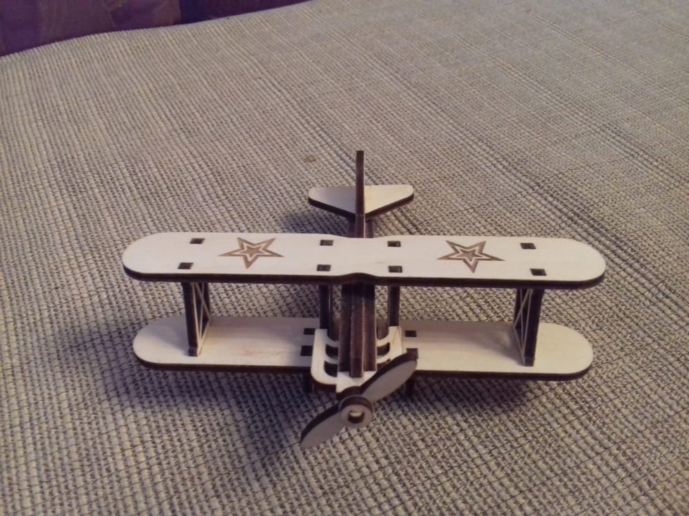 Laser Cut Toy Airplane 3D Wood Model