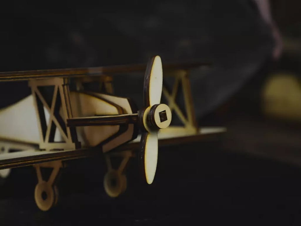 Laser Cut Toy Airplane 3D Wood Model