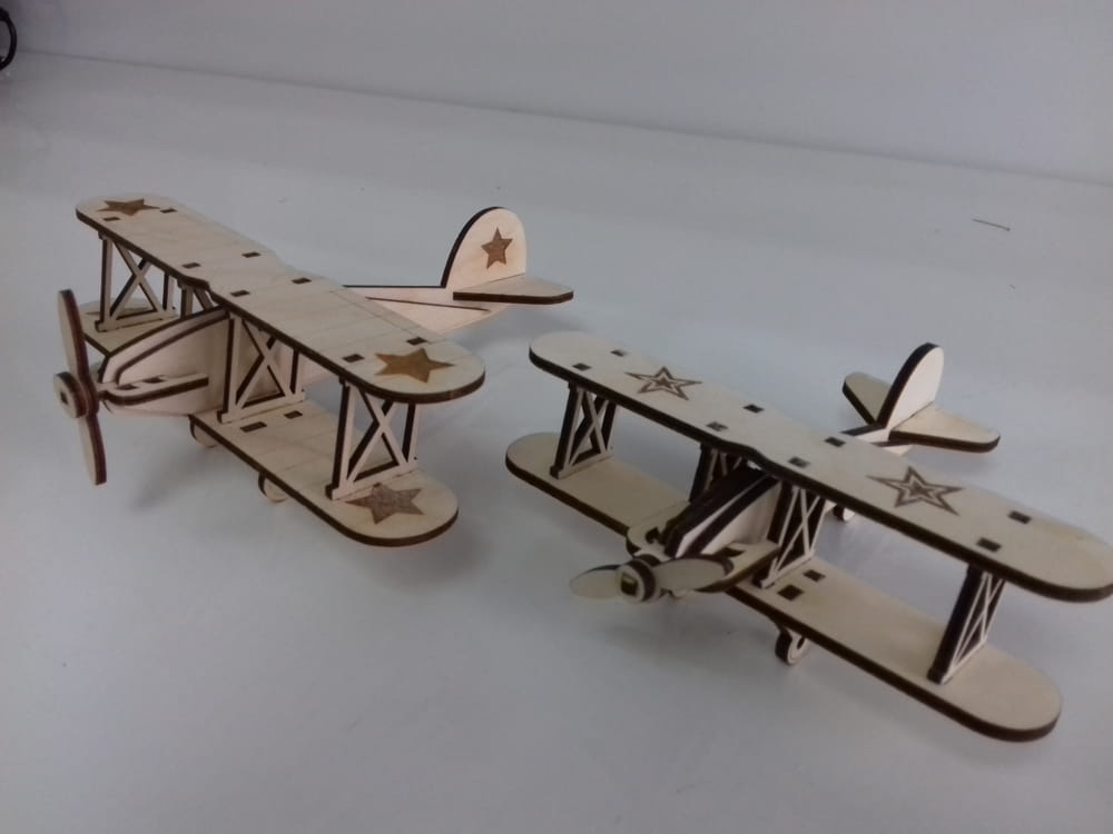 Laser Cut Toy Airplane 3D Wood Model