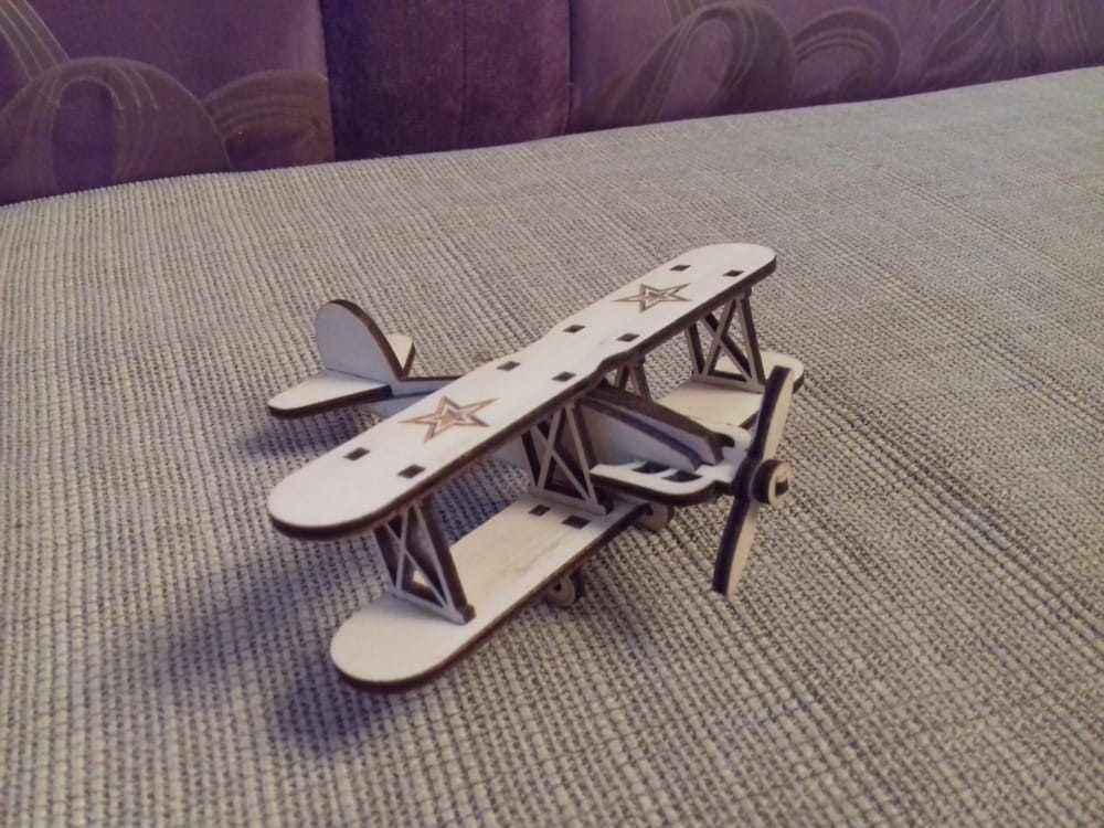 Laser Cut Toy Airplane 3D Wood Model