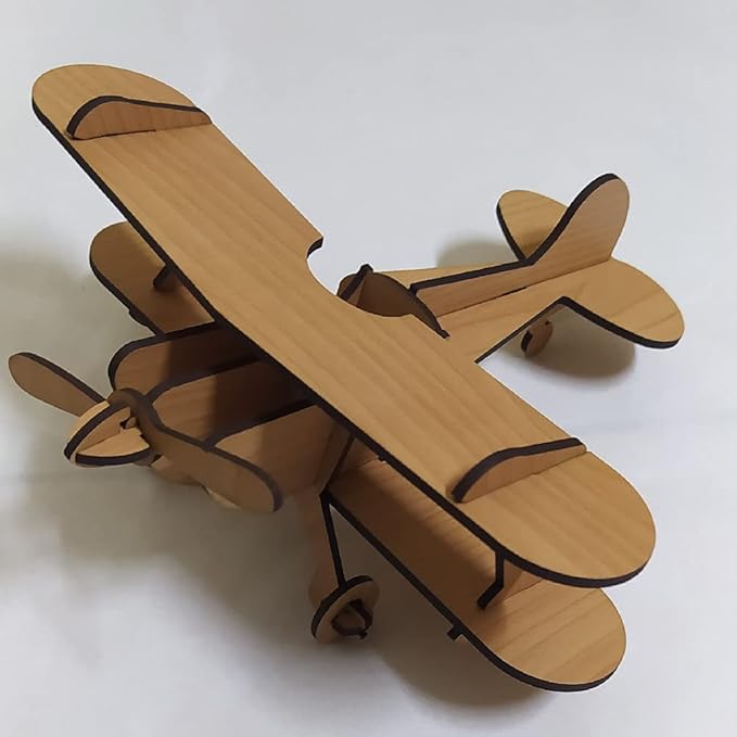 Laser Cut Wooden Aircraft Model for Kids