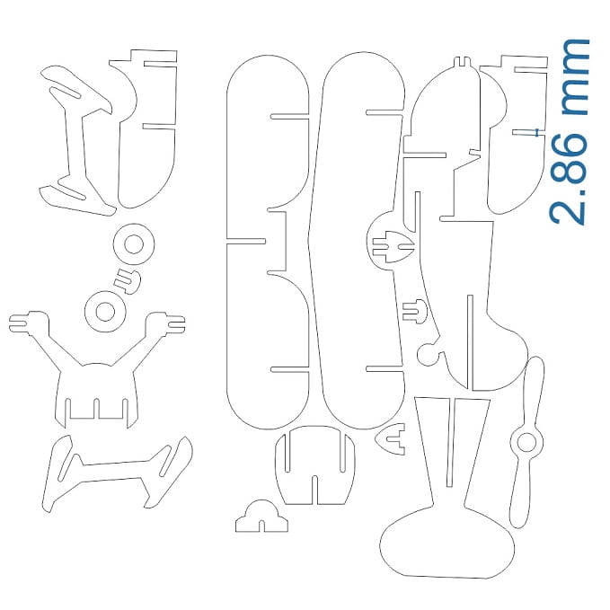 Laser Cut Wooden Aircraft Model for Kids
