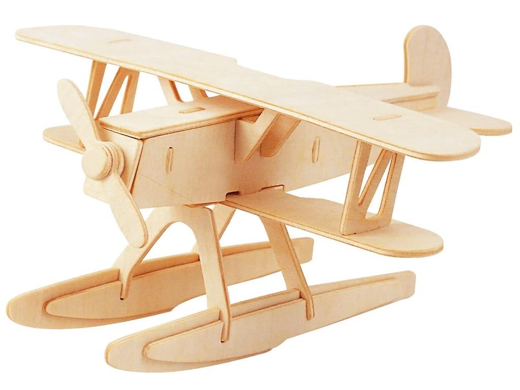 Laser Cut Pontoon Plane 3D Wooden Puzzle