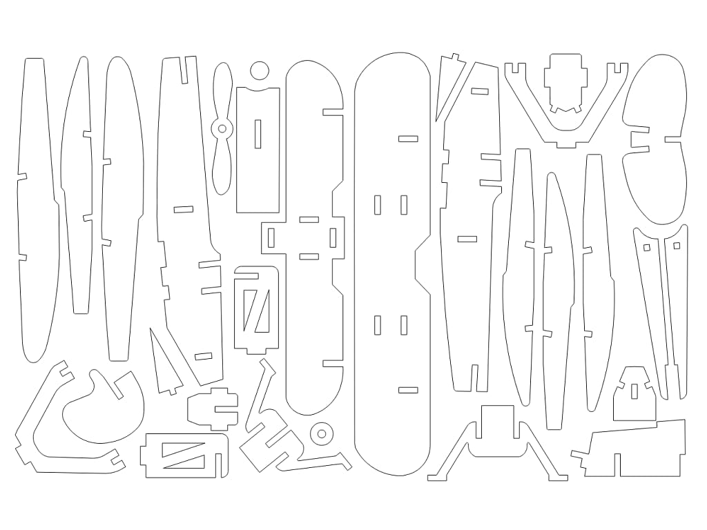 Laser Cut Pontoon Plane 3D Wooden Puzzle