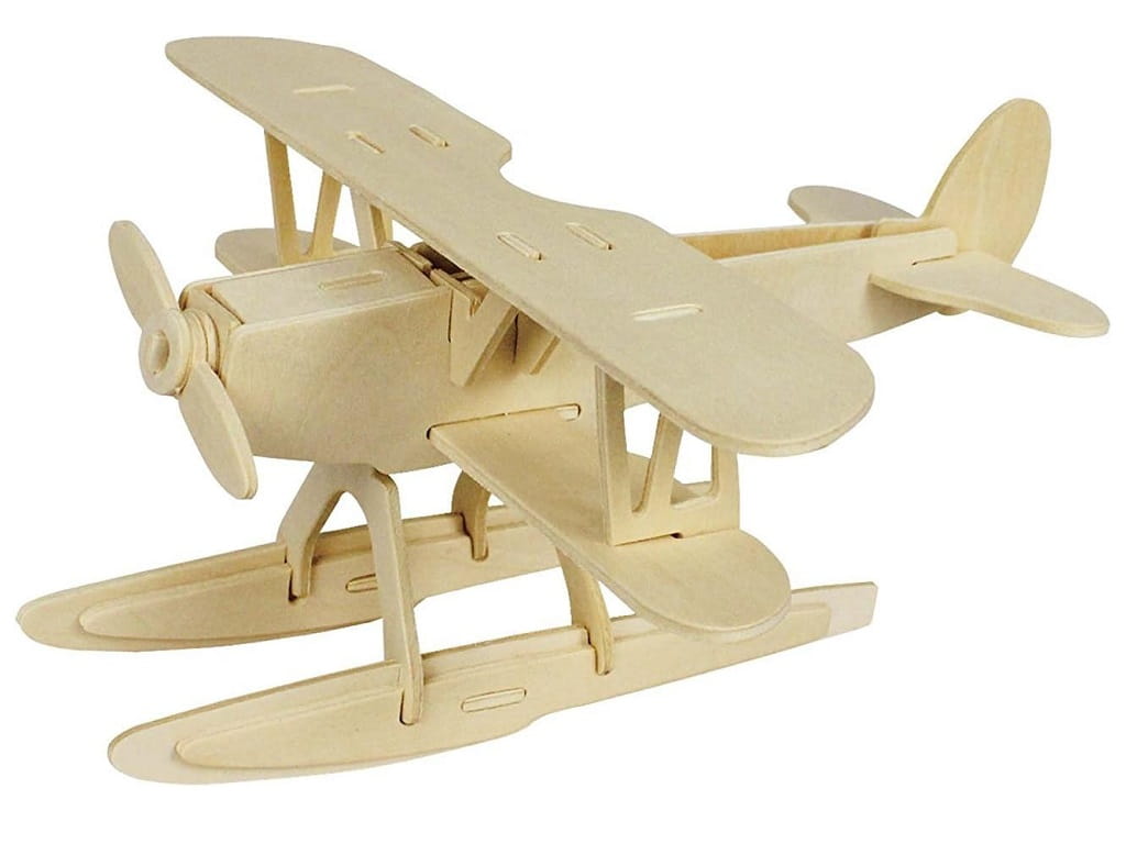 Laser Cut Hydroplane Aircraft 3D Wooden Model