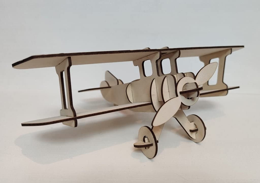 Laser Cut Wooden Airplane Model Display Piece
