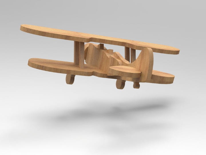 Laser Cut Waco UPF 7 Biplane 3D Wood Model