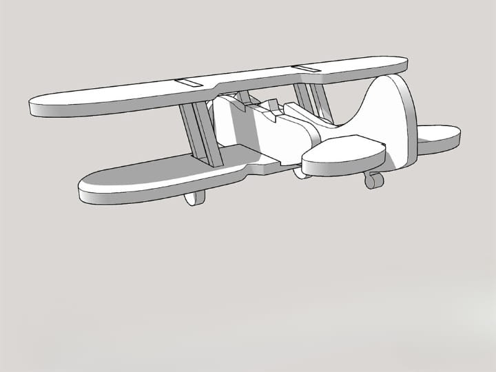 Laser Cut Waco UPF 7 Biplane 3D Wood Model