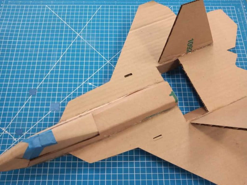 Laser Cut Cardboard RC Airplane F22 Raptor Model