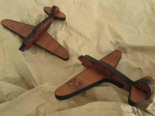 Laser Cut Curtiss P-36 Hawk Fighter Plane 3D Puzzle