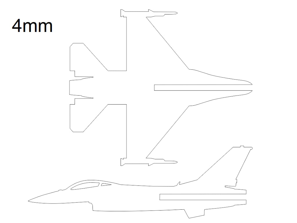 Laser Cut F-16 Multirole Fighter Aircraft 3D Puzzle Toy