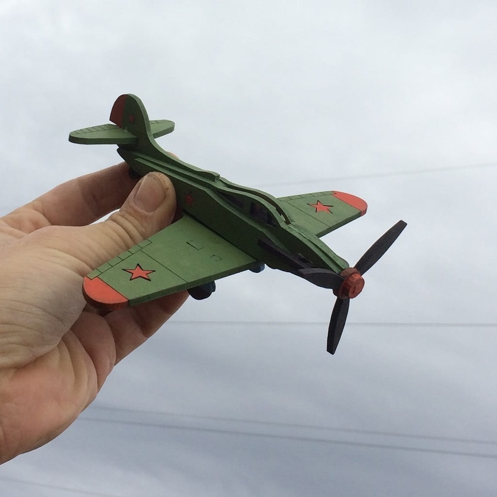 Laser Cut Wooden Fighter Jet Toy 3D Puzzle