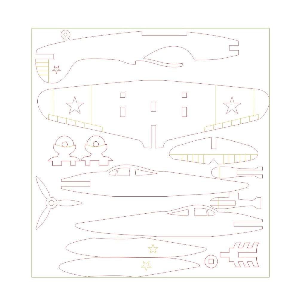 Laser Cut Wooden Fighter Jet Toy 3D Puzzle