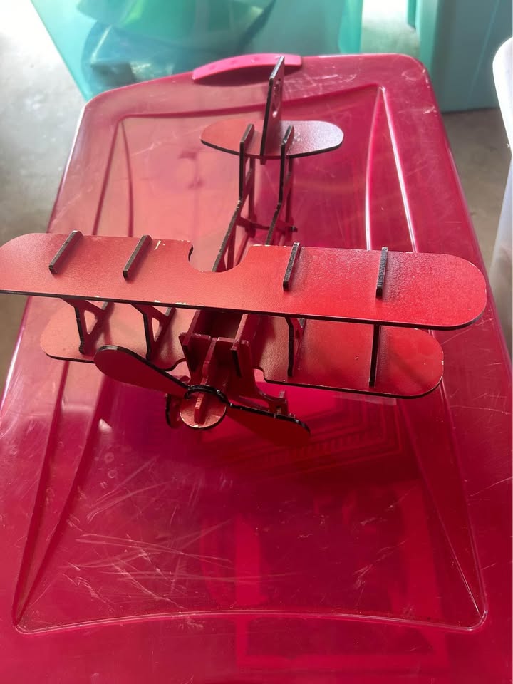 Laser Cut Biplane Wooden Toy Airplane 3D Puzzle