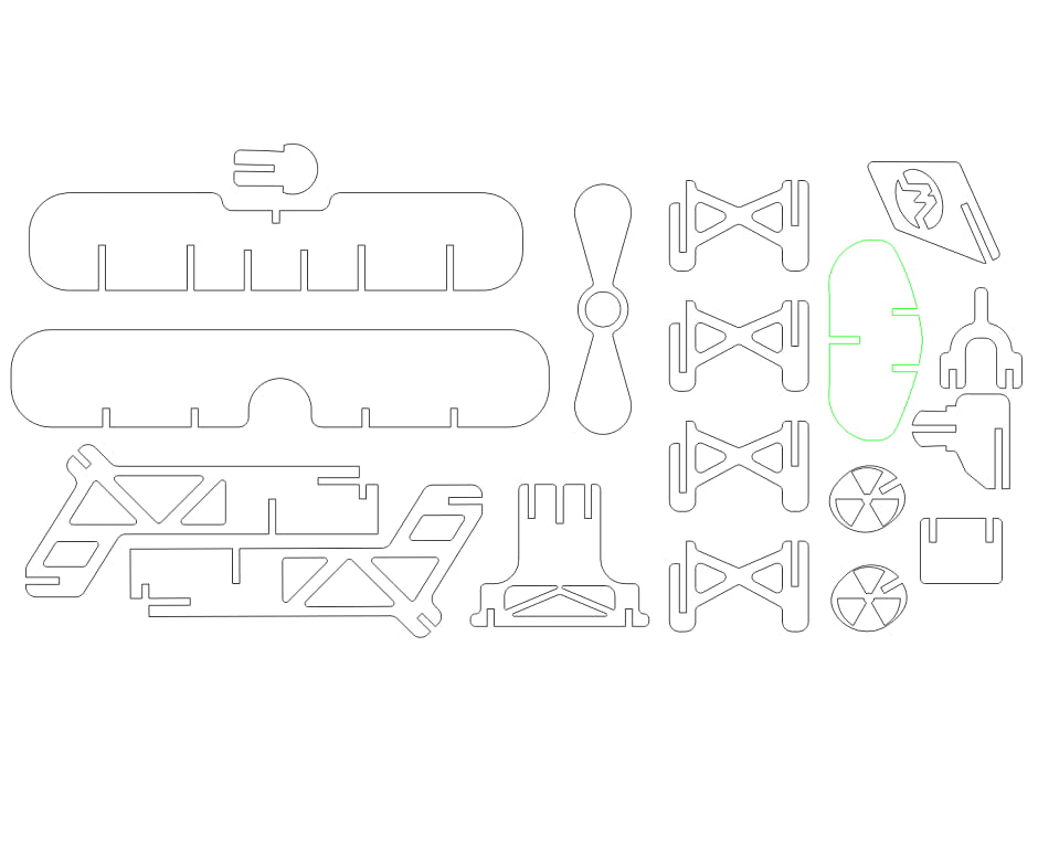 Laser Cut Biplane Wooden Toy Airplane 3D Puzzle
