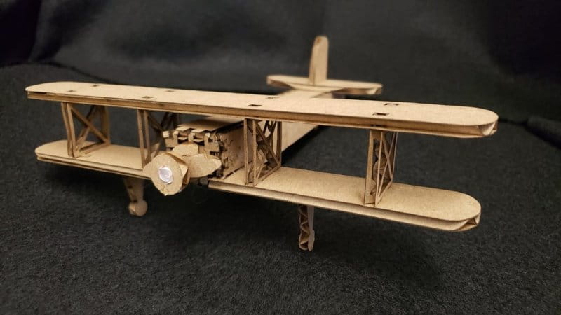 Laser Cut Cardboard Biplane 3D Puzzle Wood Model