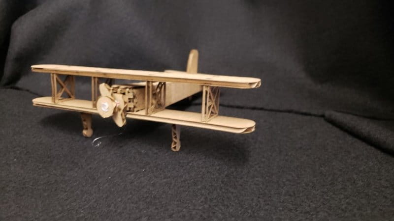 Laser Cut Cardboard Biplane 3D Puzzle Wood Model