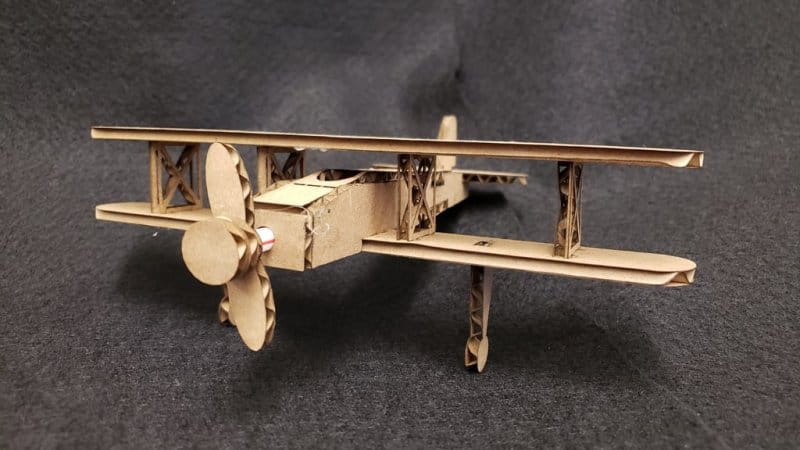 Laser Cut Cardboard Biplane Toy 3D Wood Model
