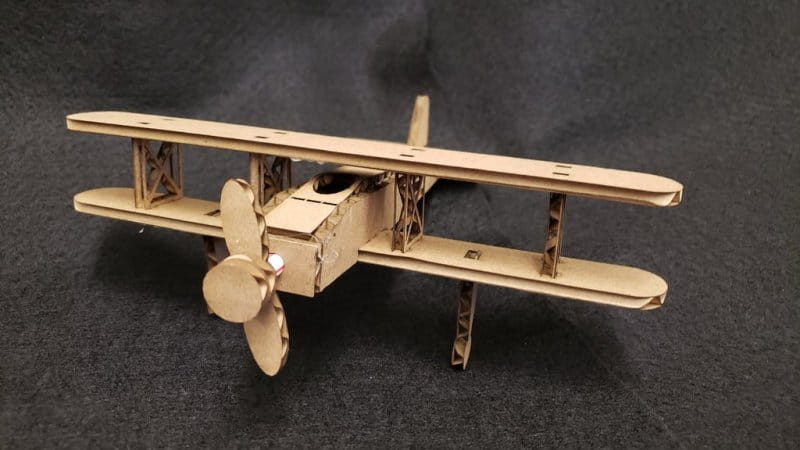 Laser Cut Cardboard Biplane Toy 3D Wood Model