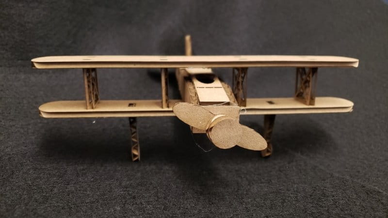 Laser Cut Cardboard Biplane Toy 3D Wood Model