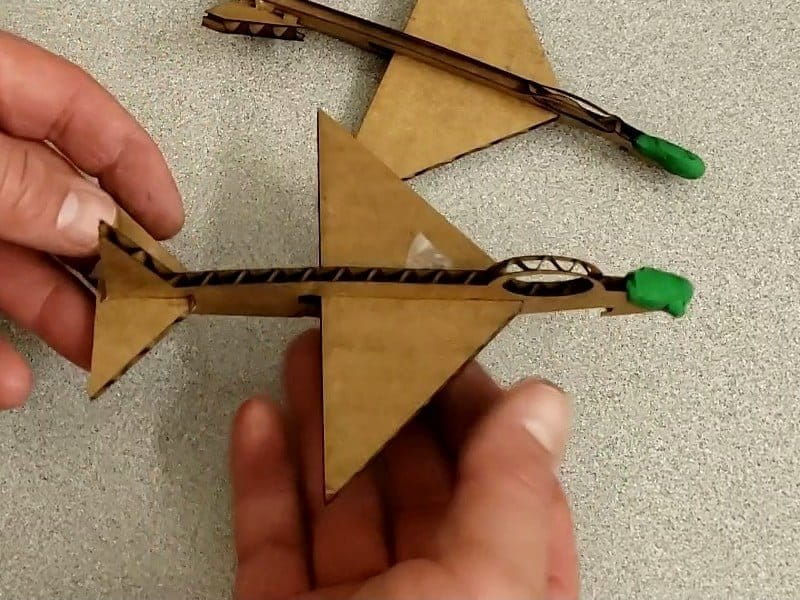 Laser Cut Cardboard Tinkercad Tiny Jet and Launcher