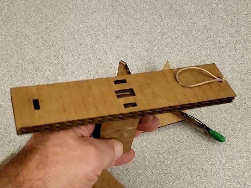 Laser Cut Cardboard Tinkercad Tiny Jet and Launcher