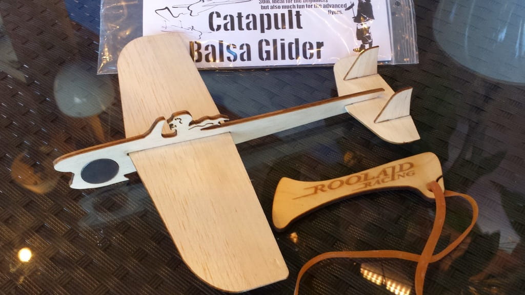 Laser Cut Catapult Balsa Glider 3D Puzzle