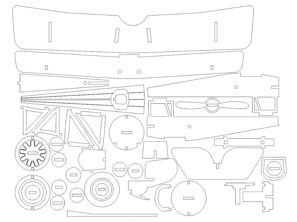 Laser Cut Nieuport 17 Aircraft 3D Puzzle Wood Model