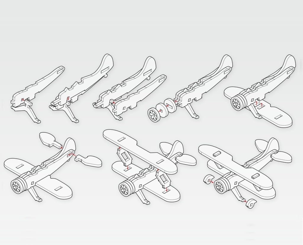Laser Cut Waco UPF-7 Biplane 3D Puzzle Model