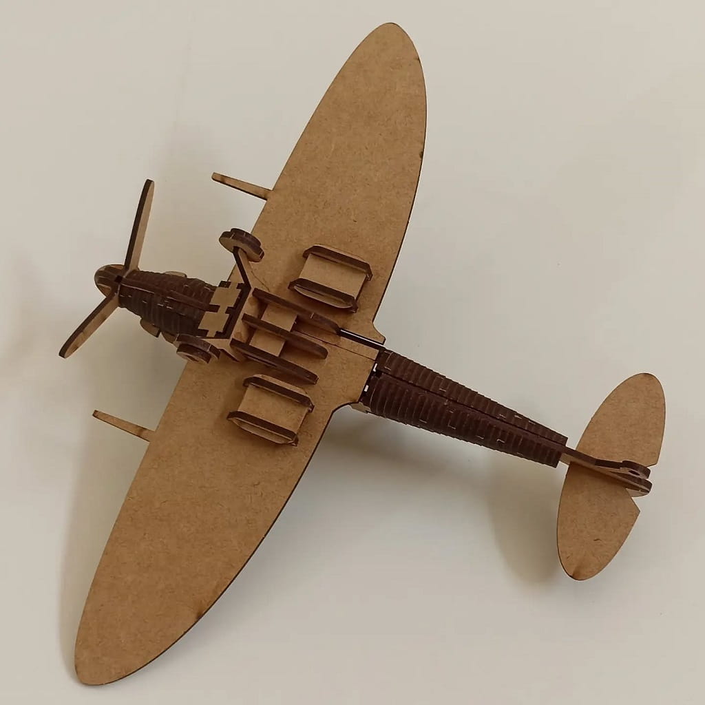 Laser Cut Wooden P301 Spitfire Fighter Aircraft 3D Puzzle