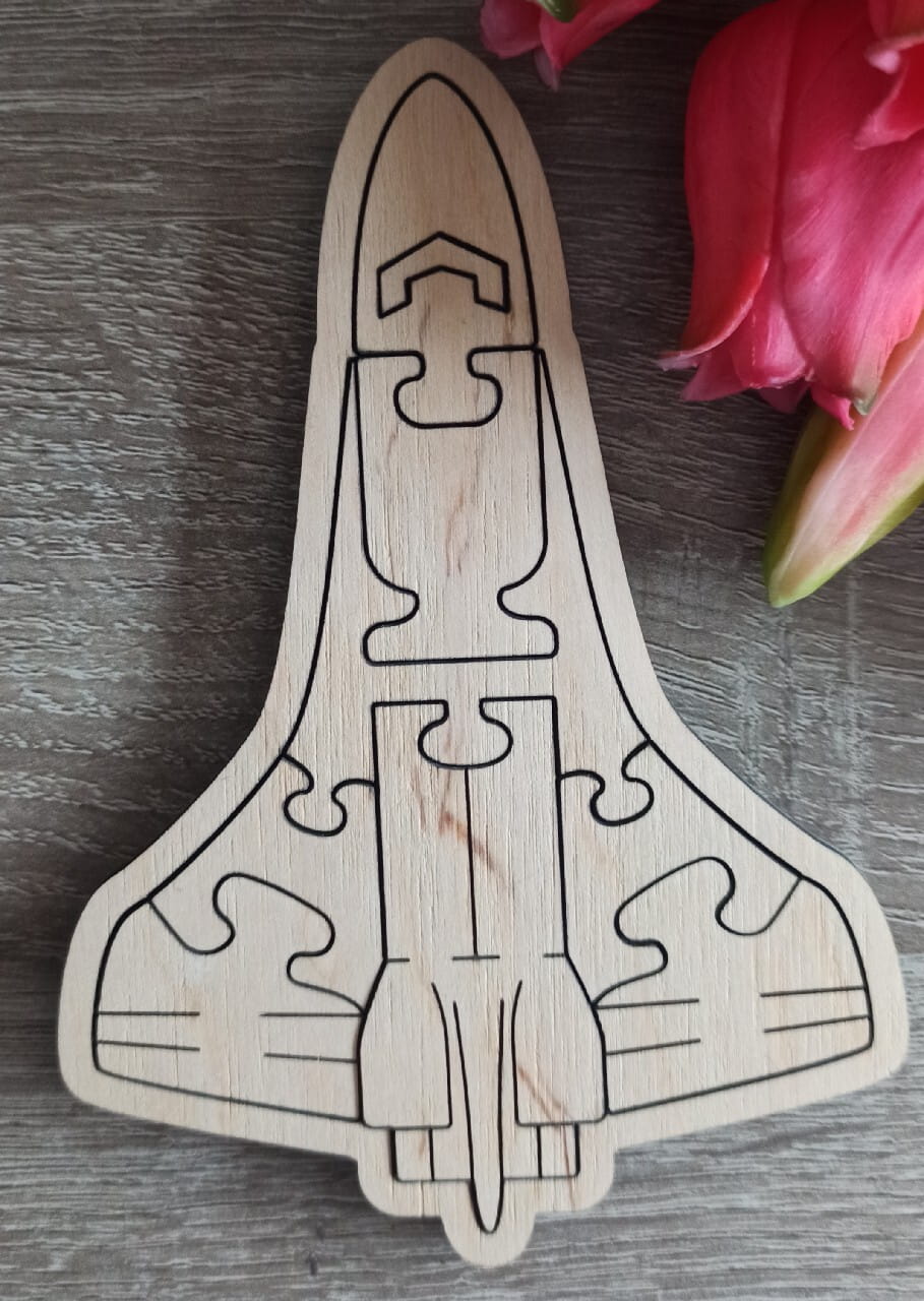 Laser Cut Wooden Rocket Jigsaw Puzzle