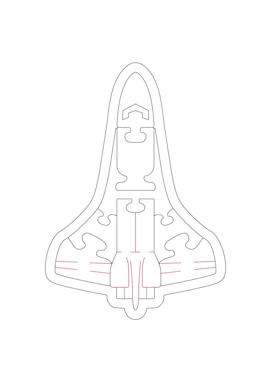 Laser Cut Wooden Rocket Jigsaw Puzzle