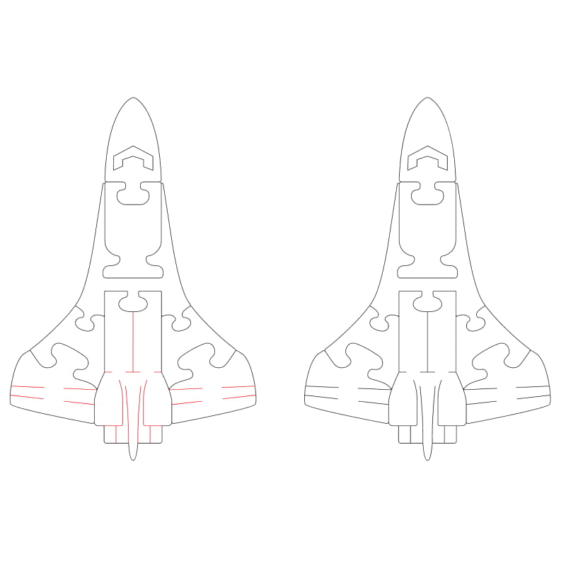 Laser Cut Wooden Space Shuttle Jigsaw Puzzle