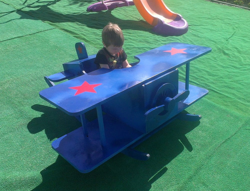 Laser Cut Wooden Airplane Rocker for Kids