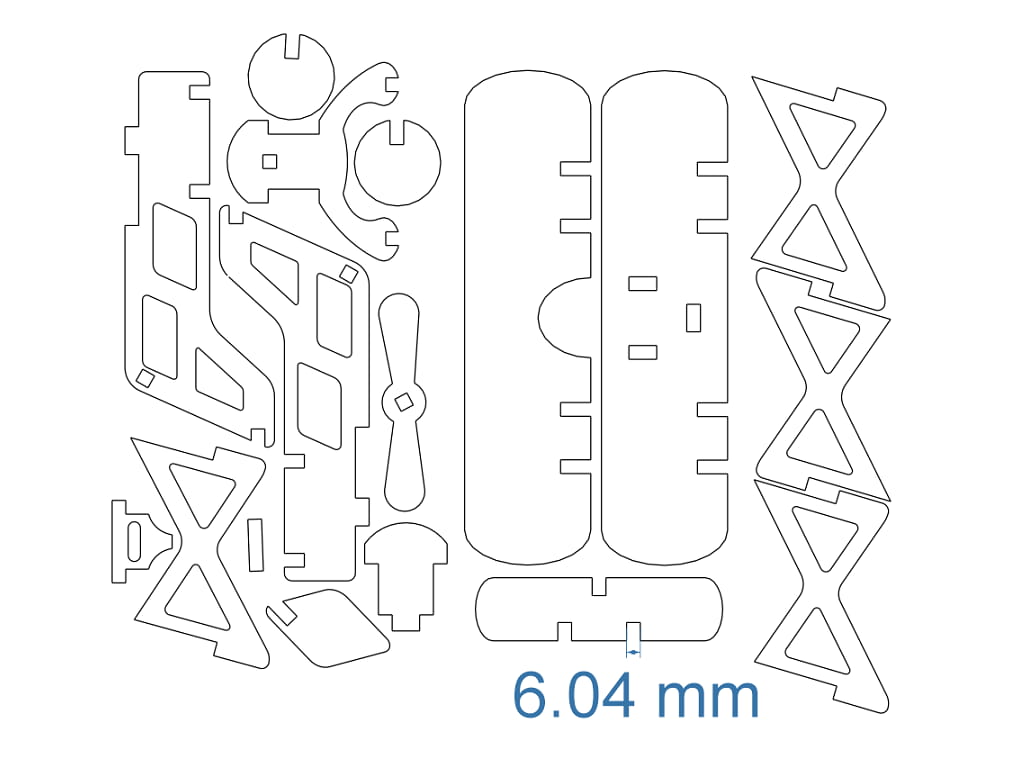 Laser Cut 3D Wooden Biplane Model