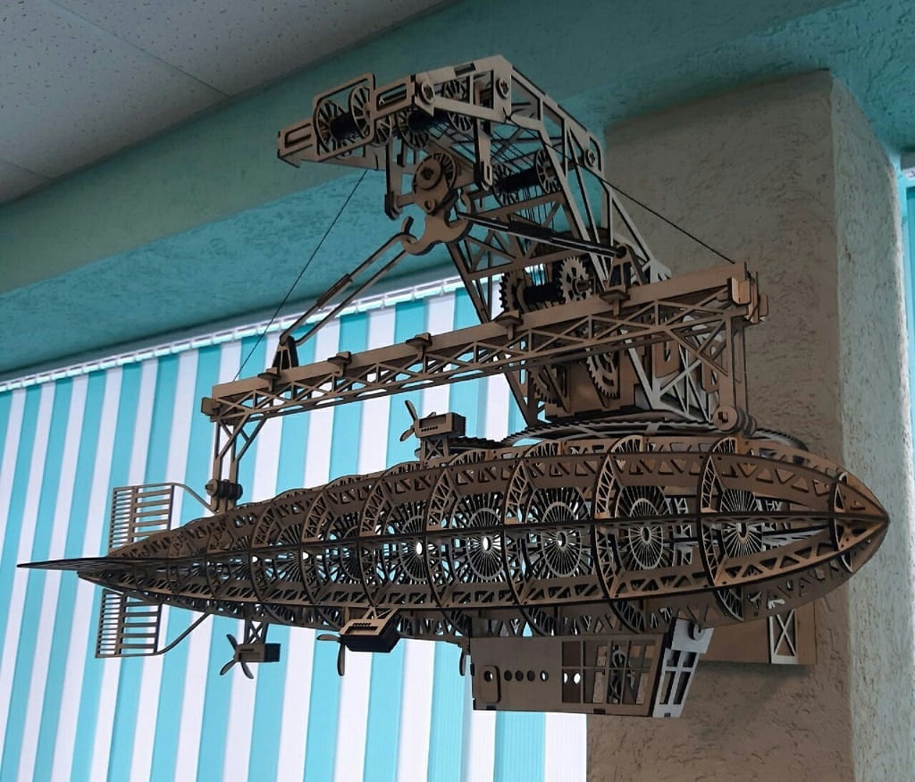 Laser Cut Classic Zeppelin Airship 3D Wooden Puzzle