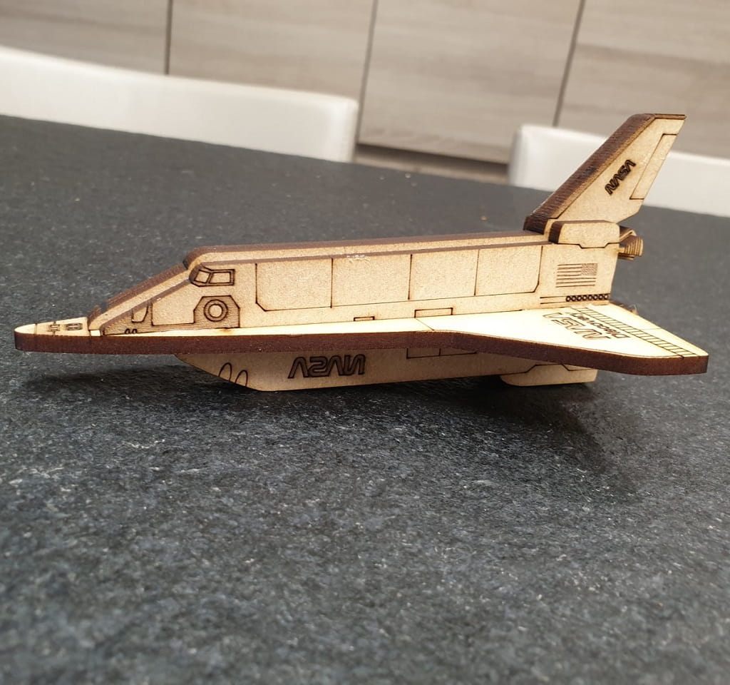 Laser Cut Space Shuttle 3D Wood Model Kit