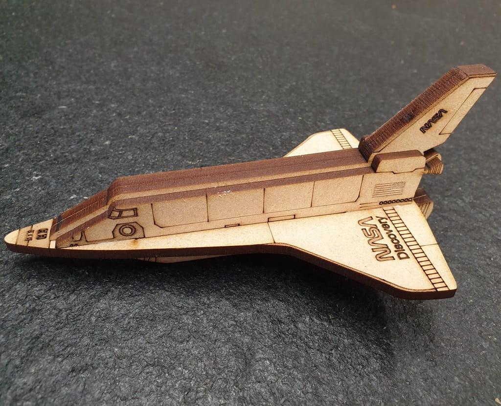 Laser Cut Space Shuttle 3D Wood Model Kit
