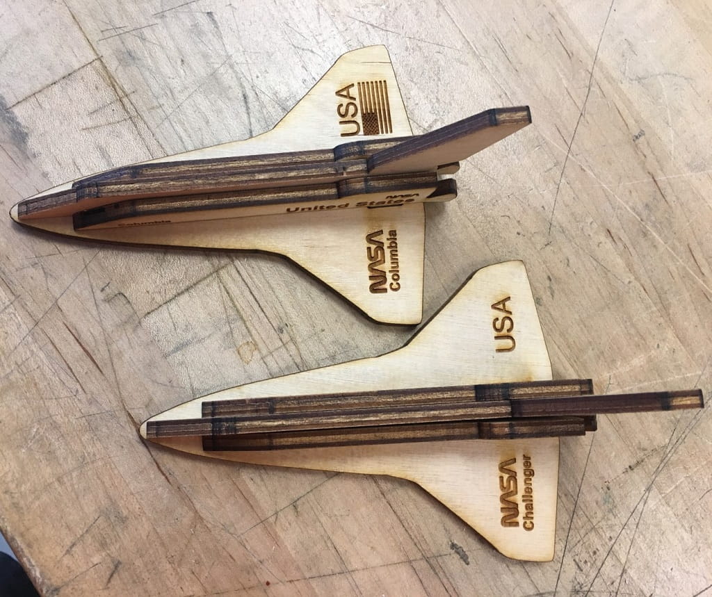 Laser Cut Space Shuttle 3D Wood Model Kit