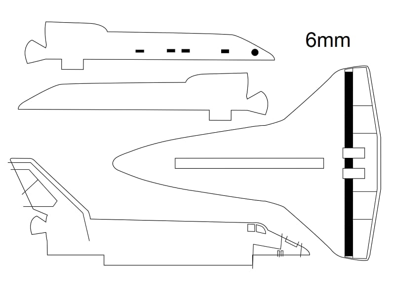 Laser Cut Space Shuttle Toy 3D Wooden Model
