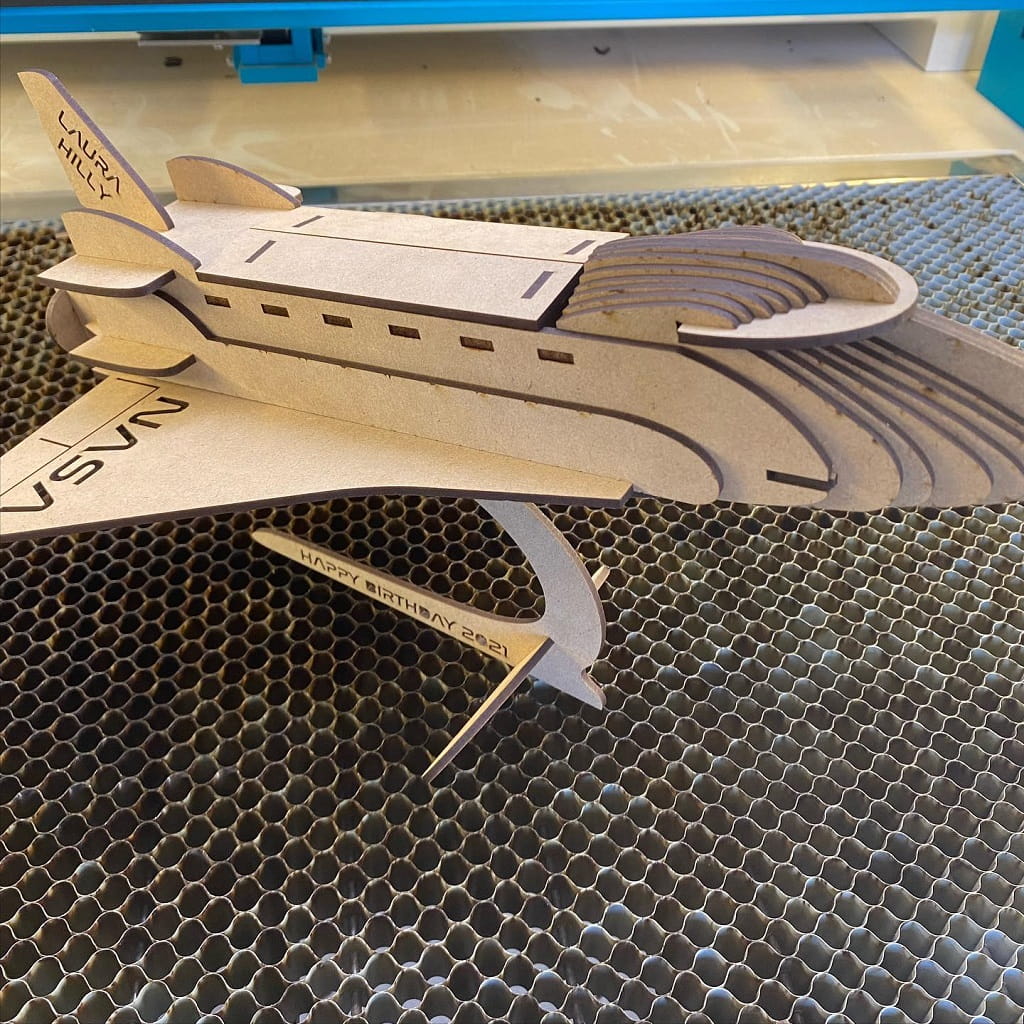 Laser Cut Space Shuttle Discovery Model Kit for Desk Decor