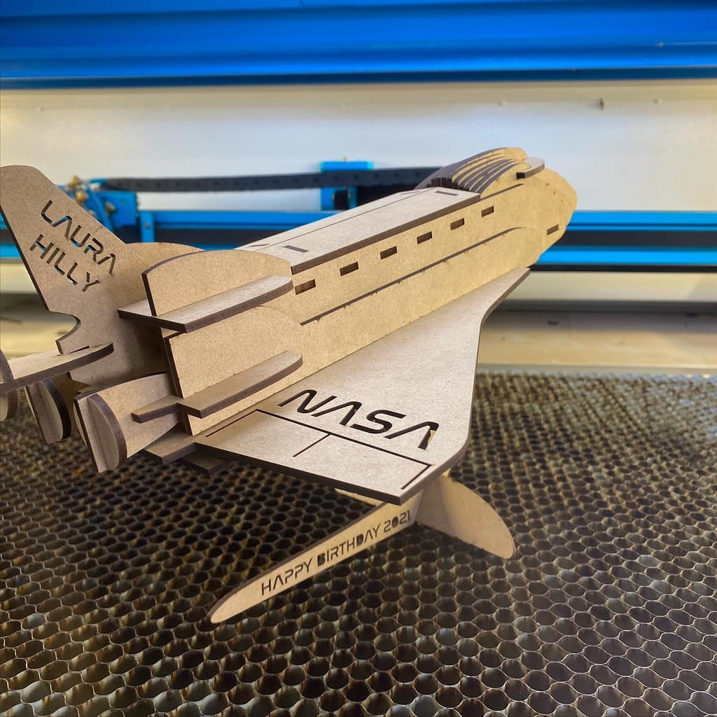 Laser Cut Space Shuttle Discovery Model Kit for Desk Decor