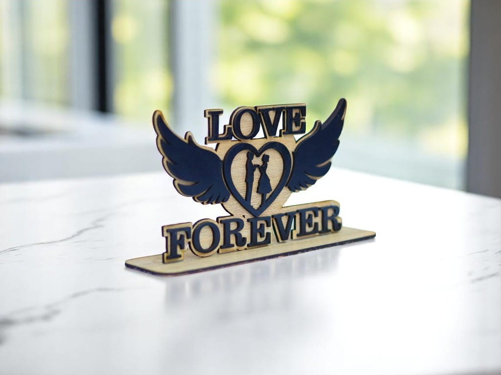 Laser Cut Love Forever Valentines Day Decor Stand