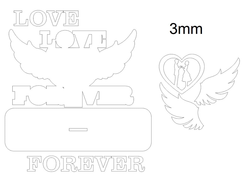 Laser Cut Love Forever Valentines Day Decor Stand